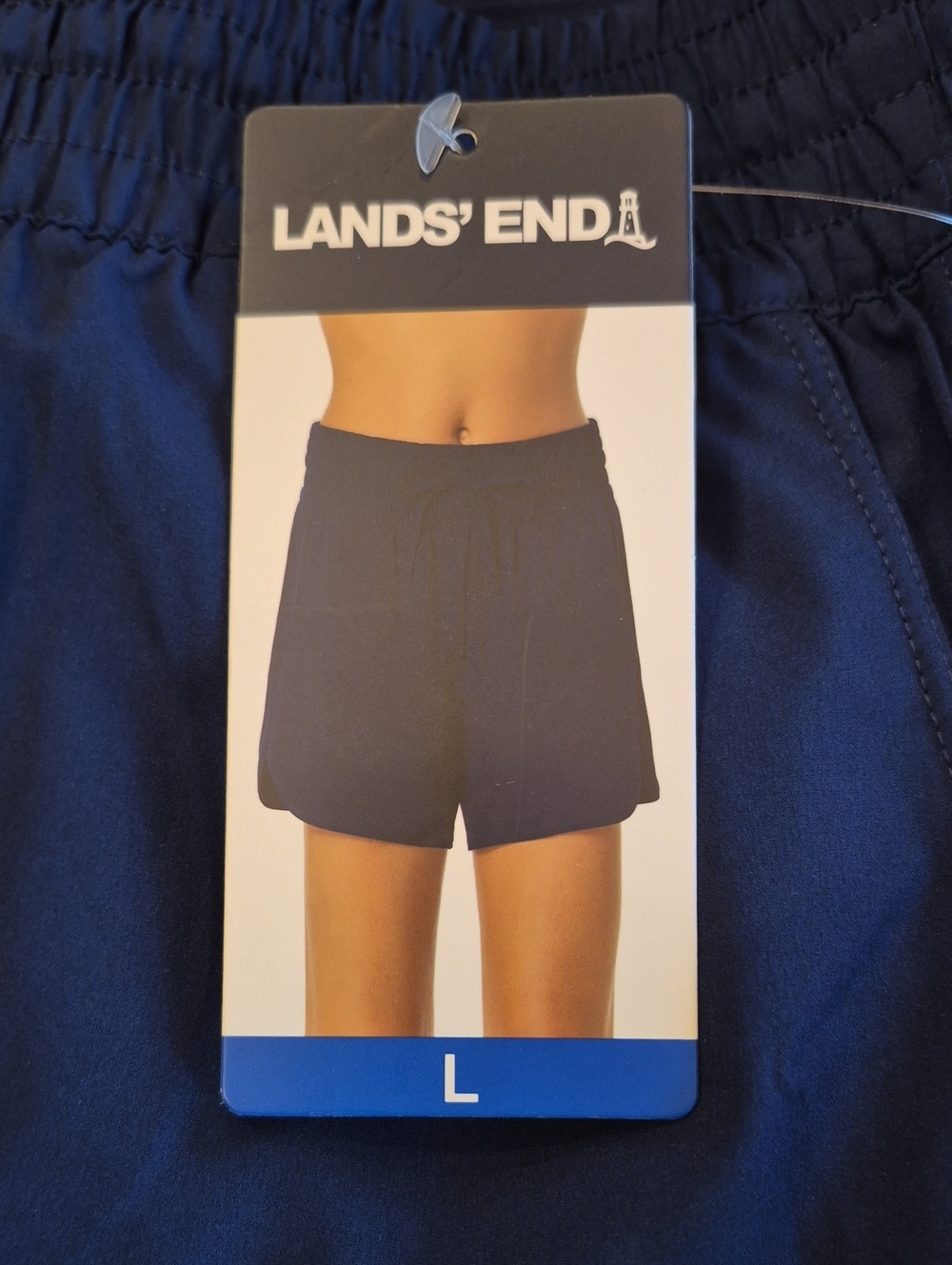 Lands' End Women's Navy Lined Swim Or Athletic Shorts Size Large